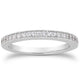 Pave Diamond Milgrain Wedding Band Set in 14K White Gold 1/2 Around