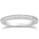 Pave Diamond Milgrain Wedding Band Set in 14K White Gold 1/2 Around (0.23 ct. tw.)