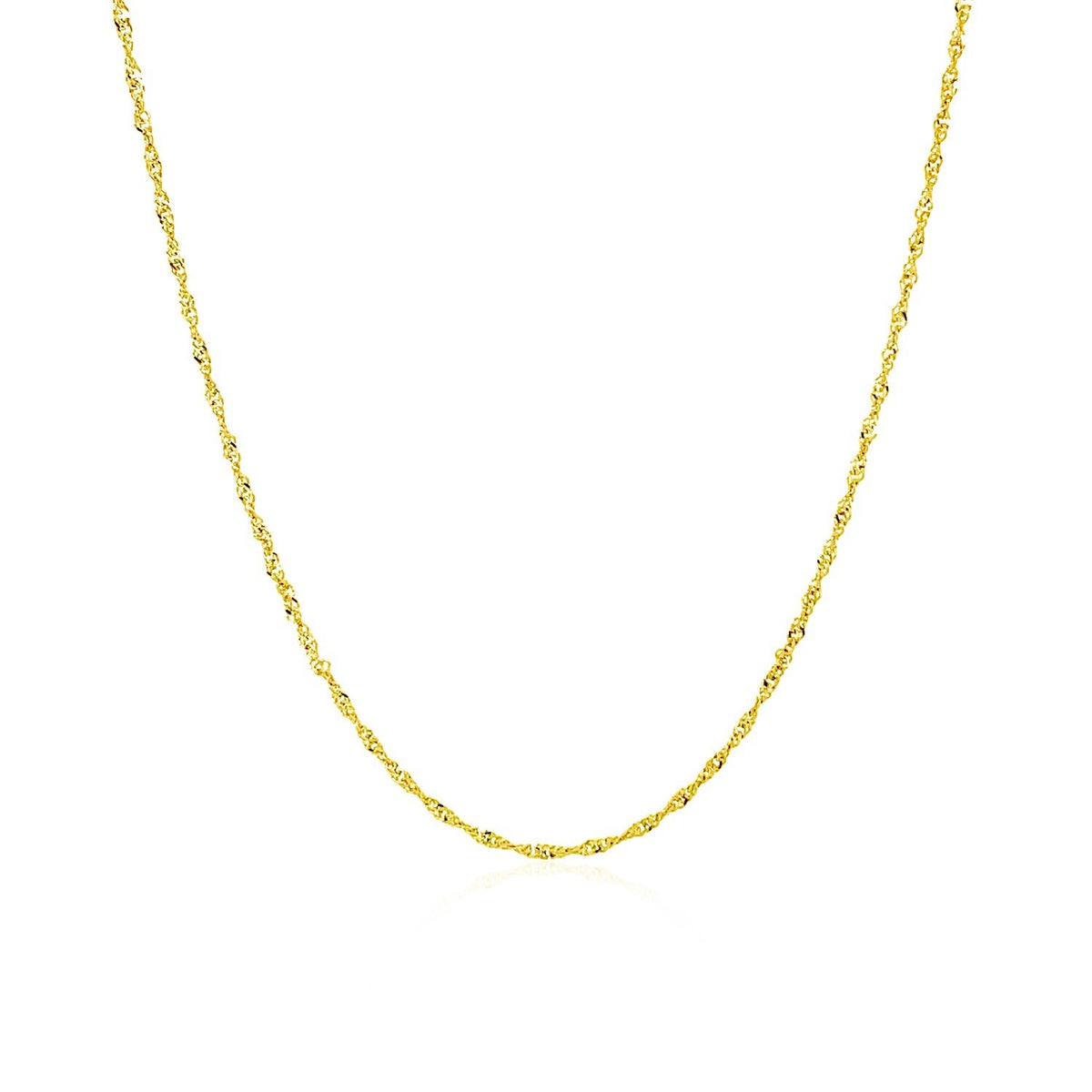Singapore Chain in 14K Yellow Gold (1.10 mm)