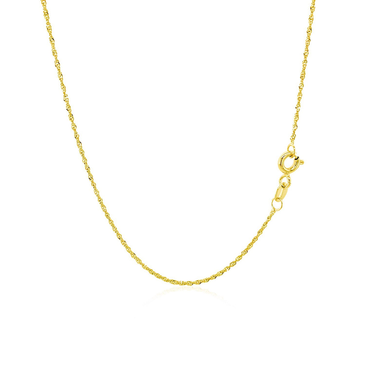 Singapore Chain in 14K Yellow Gold (1.10 mm)