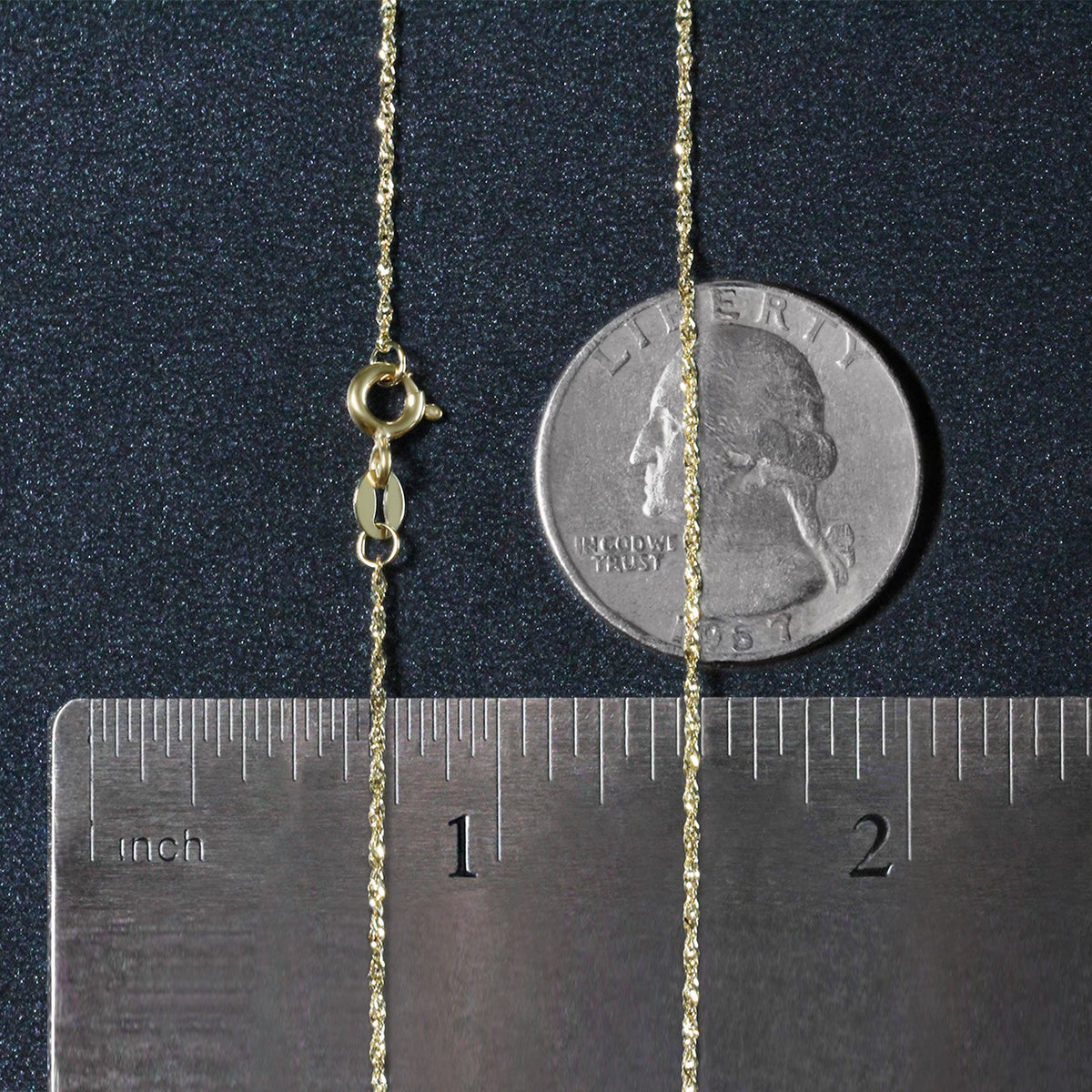 Singapore Chain in 14K Yellow Gold (1.10 mm)