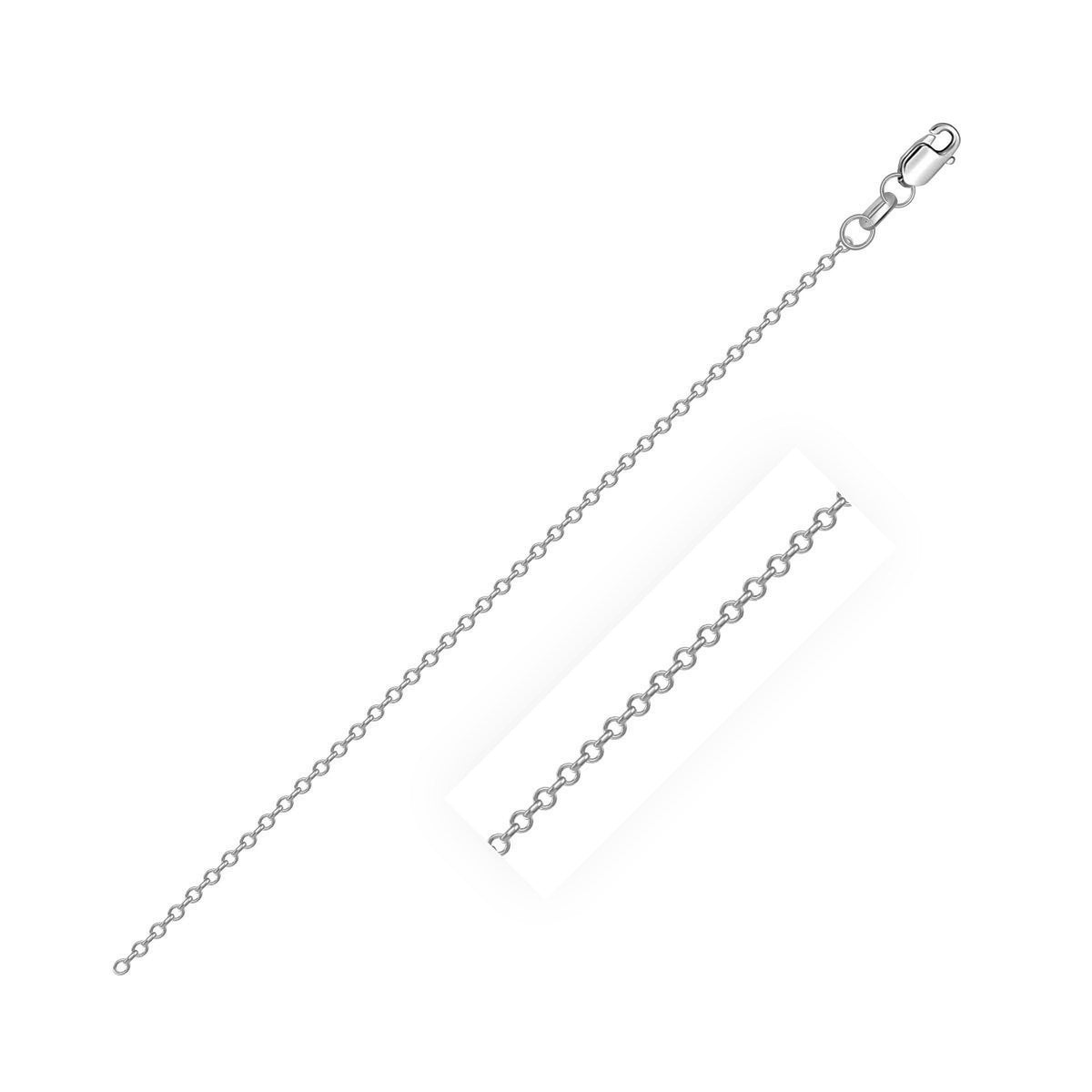 Cable Chain in Rhodium-Plated Sterling Silver (0.80 mm)
