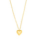 Large Puffed Heart Long Necklace in Gold-Plated Silver