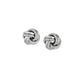 Mini Textured and Polished Love Knot Earrings in Sterling Silver