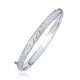 Weave Diamond Cut Dome Children's Bangle in 14K White Gold