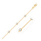 Round White CZ Anklet in 14K Yellow Gold