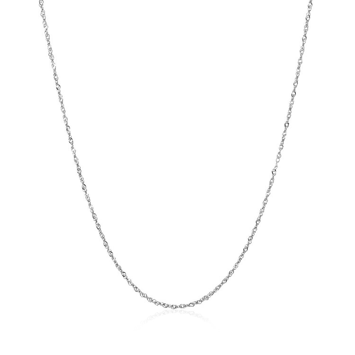 Singapore Chain in 14K White Gold 0.8mm (0.81 mm)