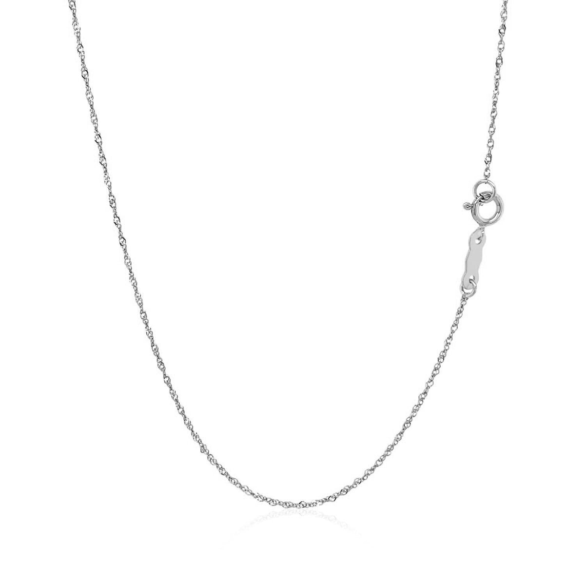 Singapore Chain in 14K White Gold 0.8mm (0.81 mm)