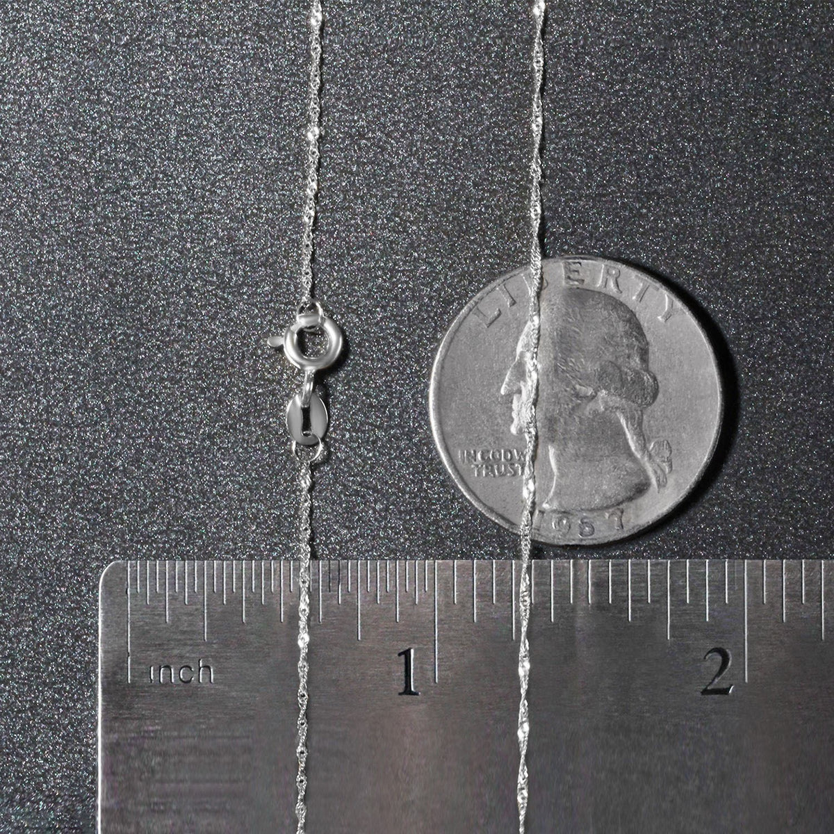 Singapore Chain in 14K White Gold 0.8mm (0.81 mm)