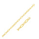 Flat Hammered Oval Link Anklet in 14K Yellow Gold