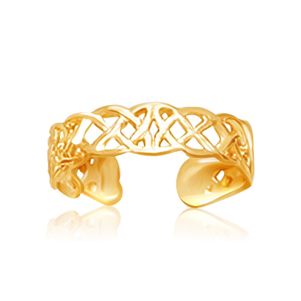 Celtic Knot Style Toe Ring in 14K Yellow Gold