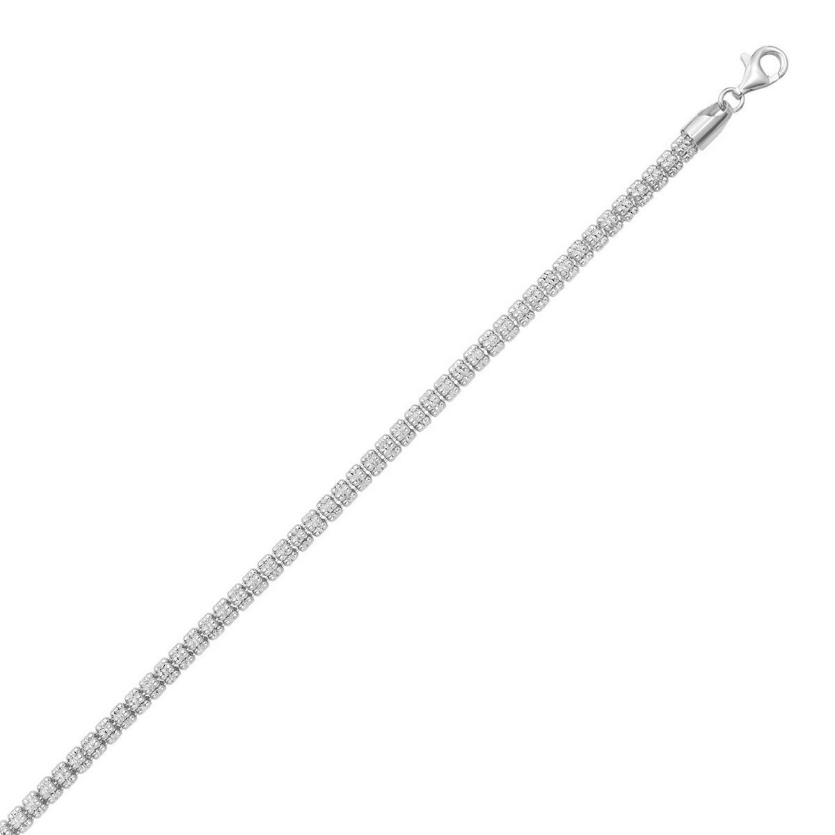 Ice Barrel Chain in Rhodium-Plated Sterling Silver (5.00 mm)