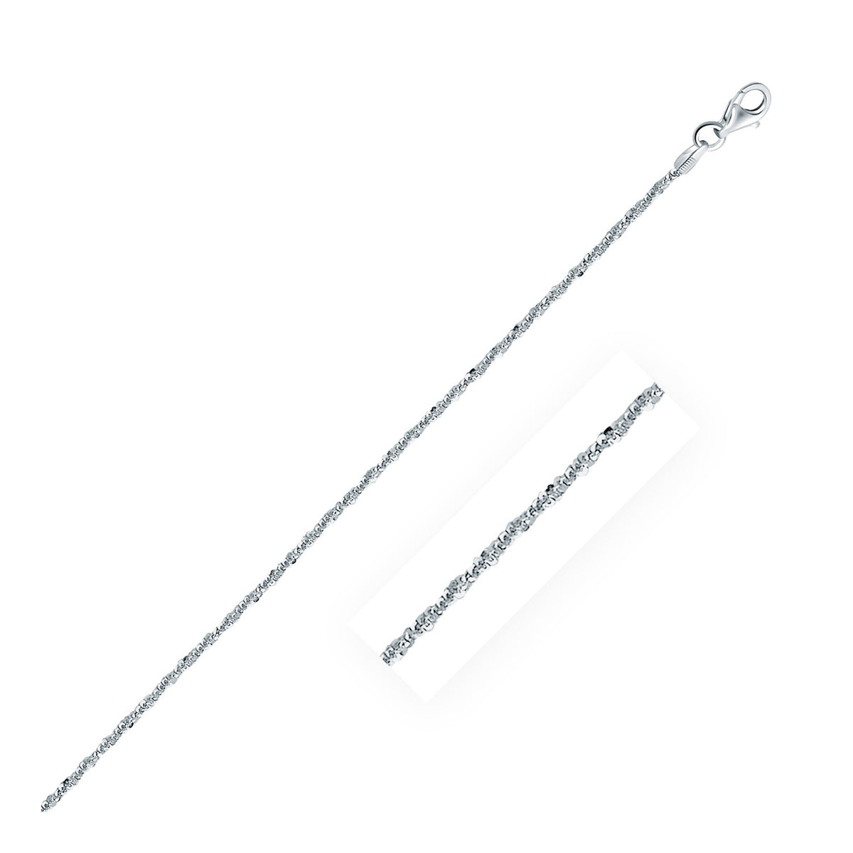 Sparkle Style Chain in Rhodium-Plated Sterling Silver (1.60 mm)
