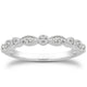 Vintage Fancy Pave Diamond Milgrain Wedding Band in 14K White Gold