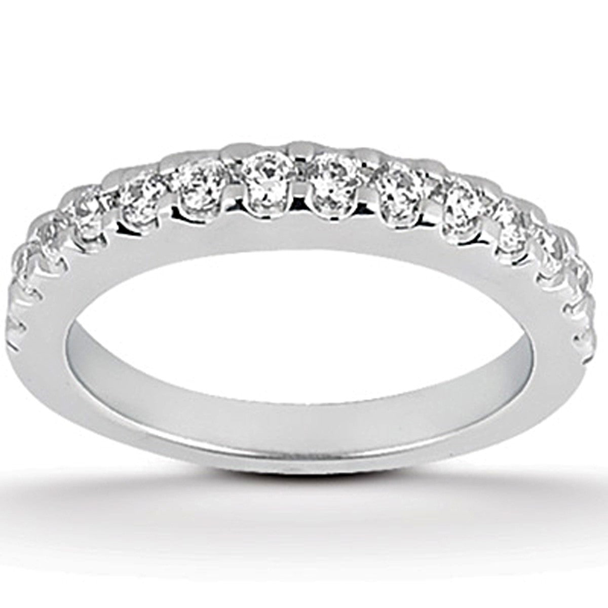 Shared Prong Diamond Wedding Band in 14K White Gold