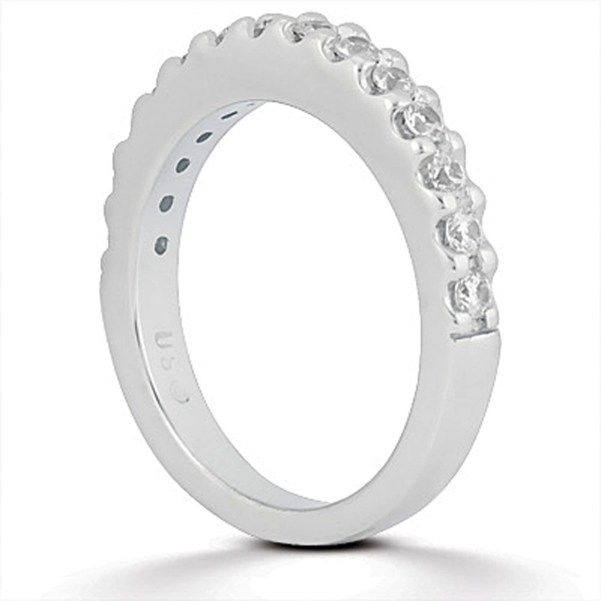 Shared Prong Diamond Wedding Band in 14K White Gold