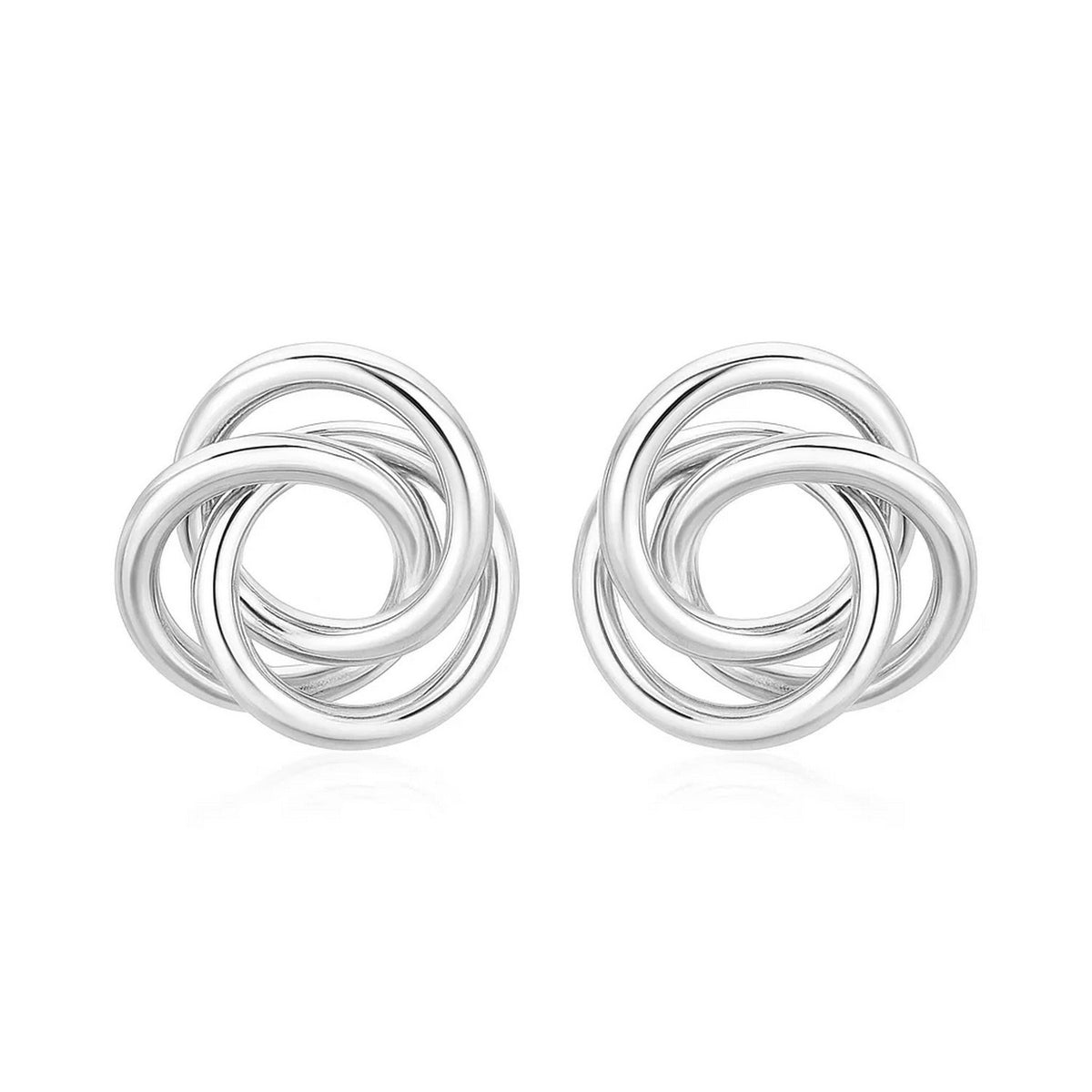 Polished Open Love Knot Earrings in Sterling Silver