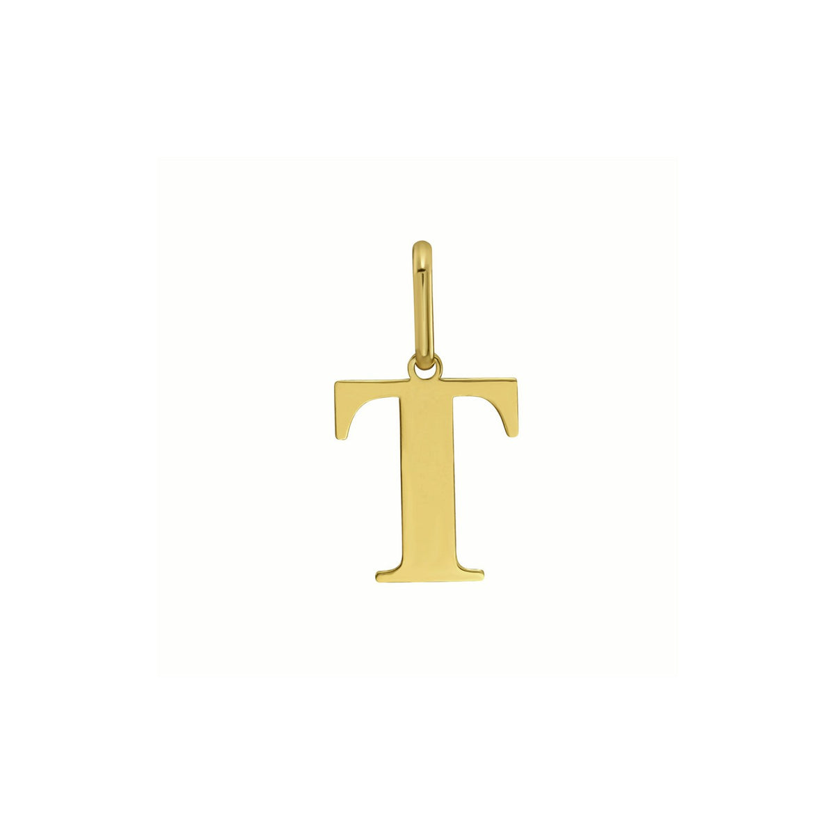 Initial T Charm Pendant in 14K Yellow Gold