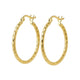 Slender Diamond-Cut Hoop Earrings in 14K Yellow Gold (25.00 mm)