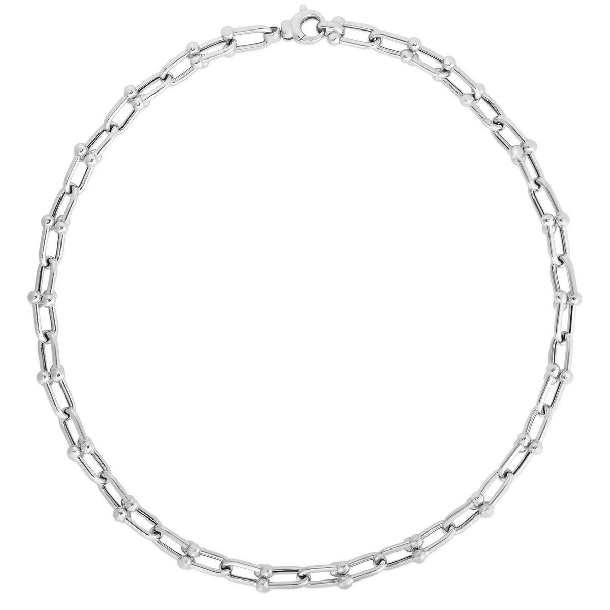 Jax Link Bead Chain in Rhodium-Plated Silver (9.30 mm)