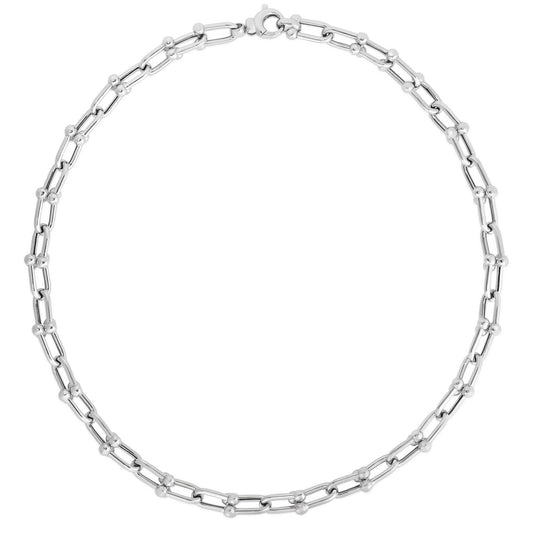 Jax Link Bead Chain in Rhodium-Plated Silver (9.30 mm)
