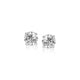 Faceted White CZ Stud Earrings in Sterling Silver (4mm)