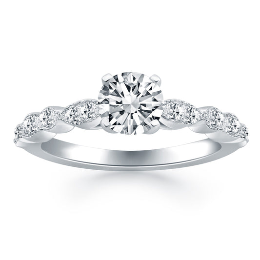Fancy Shaped Diamond Engagement Ring in 14K White Gold