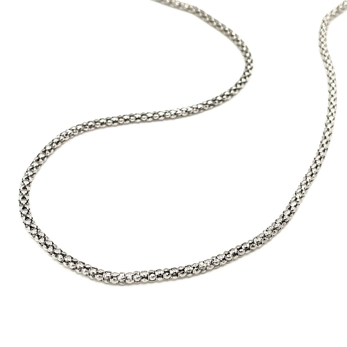 Popcorn Style Chain in Rhodium-Plated Silver 2.5mm (2.50 mm)