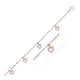 Dual Heart Charm Anklet in 14K White & Rose Gold