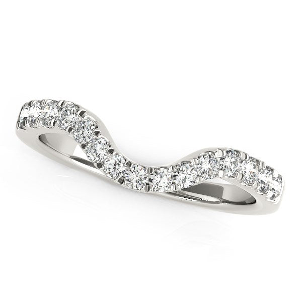 Curved Style Diamond Wedding Ring in 14K White Gold (1/3 cttw)