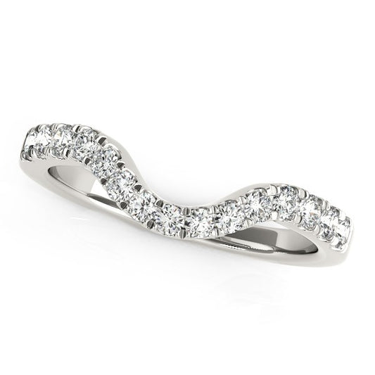 Curved Style Diamond Wedding Ring in 14K White Gold (1/3 cttw)