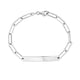 Engravable ID Bar Paperclip Bracelet in Silver