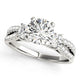 Split Shank 3 Stone Round Diamond Engagement Ring in 14K White Gold (2 cttw)