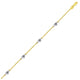 Diamond Cut Heart Station Anklet in 14K Two-Tone Gold