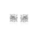 White Faceted CZ Stud Earrings in Sterling Silver (6mm)
