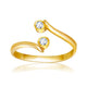 CZ Accented Curve Ended Toe Ring in 14K Yellow Gold