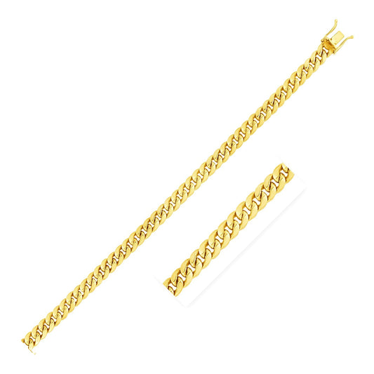 Semi-Solid Miami Cuban Chain in 10K Yellow Gold (4.50 mm, Box Clasp)