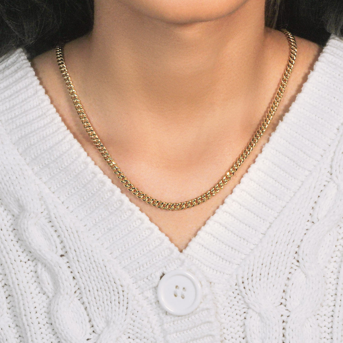 Semi-Solid Miami Cuban Chain in 10K Yellow Gold (4.50 mm, Box Clasp)