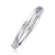 Classic Floral Carved Bangle in 14K White Gold (5.00 mm)