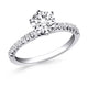 Fishtail Diamond Accent Engagement Ring in 14K White Gold
