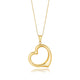 Floating Open Heart Pendant Necklace in 14K Yellow Gold
