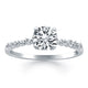 Diamond Engagement Ring with Shared Prong Accents in 14K White Gold