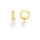 Pearl Drop Huggie Hoop Earrings in 14K Yellow Gold (22.40 mm)