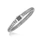 Men's Braided Bracelet with Black Sapphire Accents in Silver (1.70 mm)