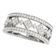 Diamond Studded Square Motif Ring in 14K White Gold (1/2 cttw)