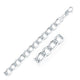 Curb Style Chain in Rhodium-Plated Sterling Silver (8.40 mm)