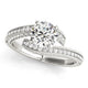 Round Diamond Bypass Style Engagement Ring in 14K White Gold (1 1/2 cttw)