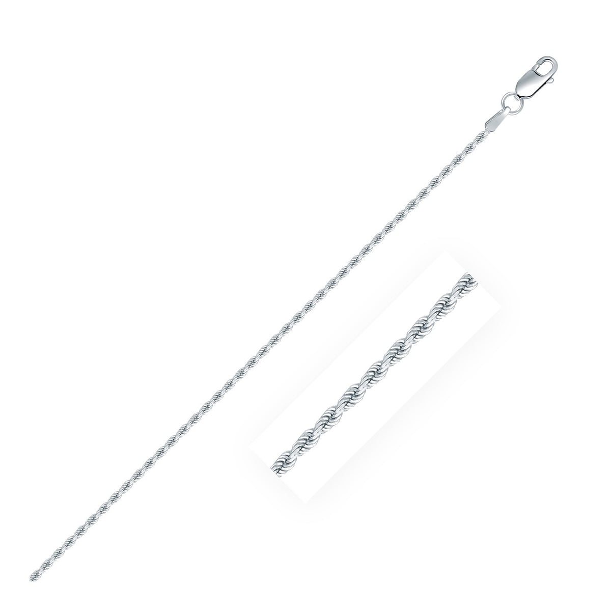 Diamond Cut Rope Style Chain in Sterling Silver (1.40 mm)