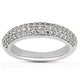 Triple Multi-Row Micro-Pave Diamond Wedding Band in 14K White Gold