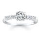 Shared Prong Accent Diamond Engagement Ring in 14K White Gold